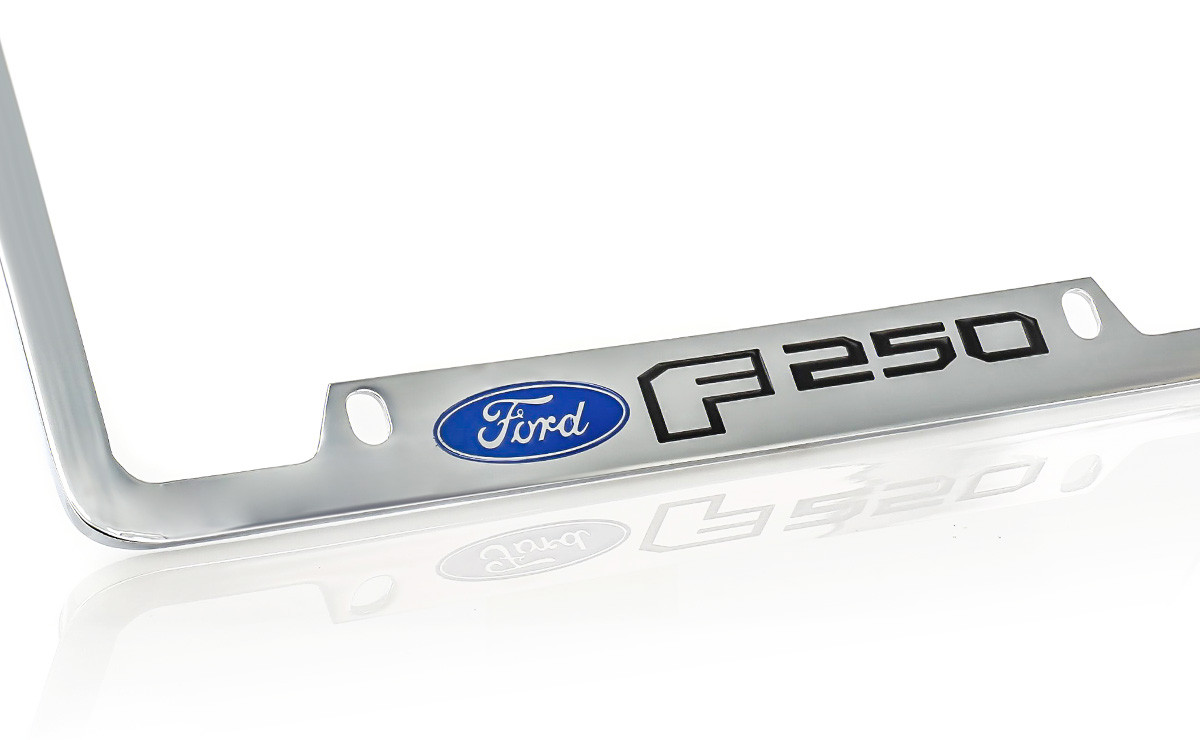 Ford F-250 Chrome Metal license Plate Frame Holder