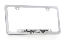 Ford Mustang Satin Finish Brass Metal License Plate Frame 