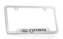 Ford F 150 Satin Metallic Finish Brass Metal License Frame Holder 4 Hole