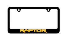 Ford Raptor Word Mark Black Coated Zinc Frame Bottom Engraved