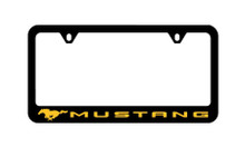 Ford Mustang Word Mark Black Coated Zinc Frame Bottom Engraved