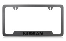 Nissan Black Logo Bottom Engraved Matte Black License Frame