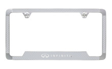 Infiniti License Plate Frame With Silver Color Carbon Fiber Vinyl Insert
