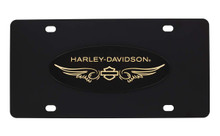Harley-Davidson 3D Emblem with Black Finish Decorative Vanity License Frame Holder