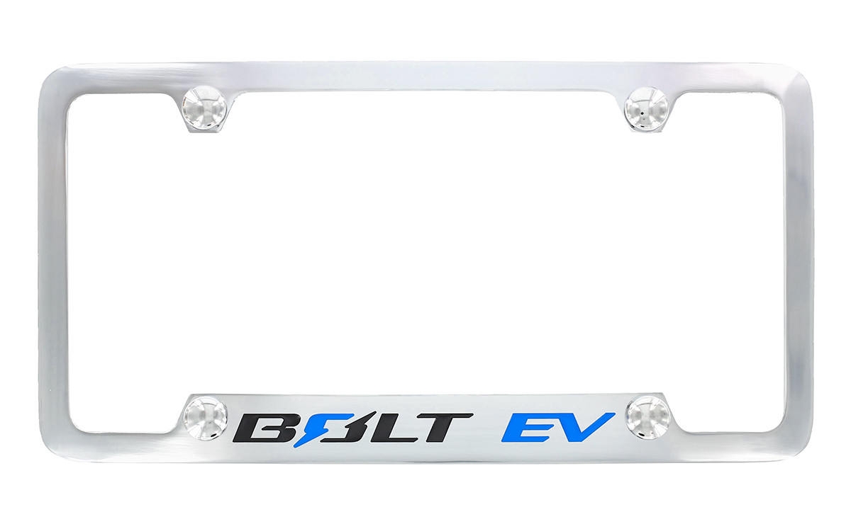 Chevrolet Bolt EV wordmark metal license plate frame holder 2 hole 