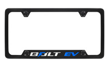 Chevrolet Bolt EV Wordmark Black Coated Metal License Plate Frame Holder 4 Hole