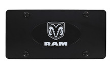 Ram Black Logo Emblem attached to Black Finish Decorative Vanity Front Plate