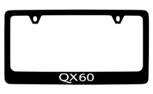 Infiniti QX 60 wordmark black powder coated metal license plate frame holder