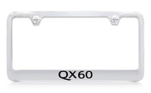 Infiniti QX 60 logomark chrome plated metal license plate frame holder