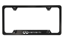 Infiniti wordmark Black Powder Coated Metal License Plate Frame Holder