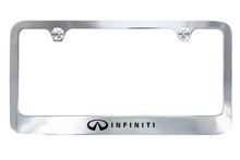 Infiniti wordmark on Chrome Plated brass License Plate Frame Holder 2 Hole