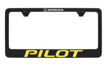 Honda Pilot wordmark black coated metal license plate frame holder 2 hole