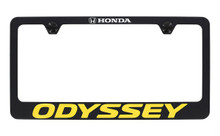 Honda Odyssey wordmark black coated metal license plate frame holder 2 hole