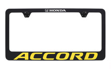 Honda Accord wordmark black coated metal license plate frame holder 2 hole