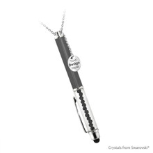 Crystalline Stylus Pen Necklace - Dark Grey