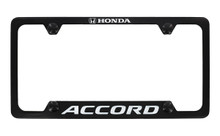 Honda Accord wordmark black coated metal license plate frame holder