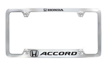 Honda Accord wordmark chrome plated metal license plate frame holder
