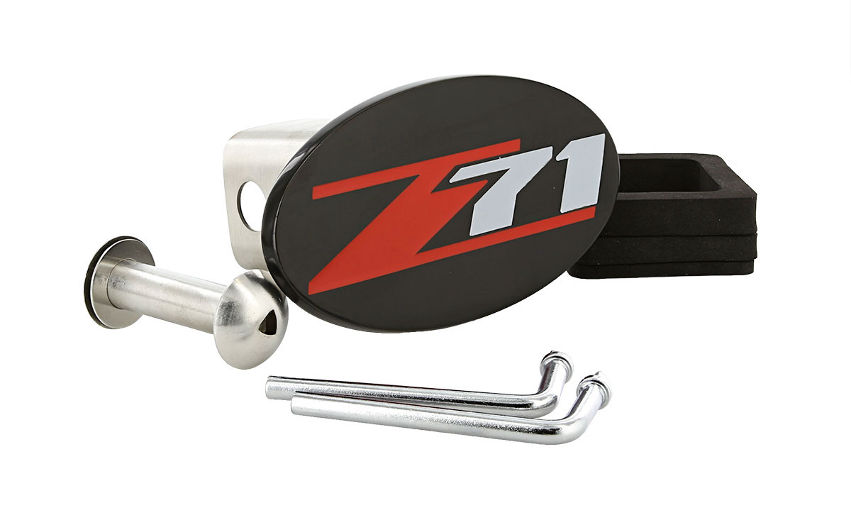 Chevrolet Z71 Logo Oval Trailer Hitch Cover Plug Black