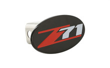 Chevrolet Z71 Logo Oval Trailer Hitch Cover Plug - Black