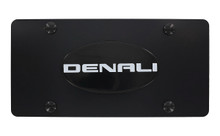 GMC Denali  Wordmark Chrome Plated Solid Brass Emblem License Plate  - Black
