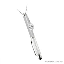 Crystalline Stylus Pen Necklace - Silver