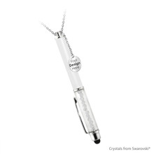 Crystalline Stylus Pen Necklace - White