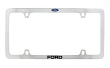 Ford with Logo Thin Rim Chrome Plated Metal License Plate Frame Holder.