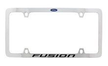 Ford Fusion Logo Thin Rim Chrome Plated Metal License Plate Frame 