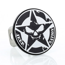 Jeep Nation Star Skull UV printed design Metal Round Hitch Cover 