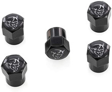 Dodge Demon Black Tire Valve Stem Caps - 5 caps in package 