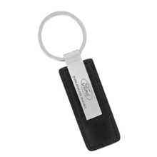 Ford Taurus SHO Black Leather Rectangular Keychain Key Ring Chain Fob Tag Holder