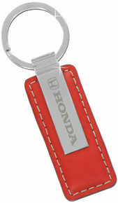 Honda Red Leather Keychain Key Ring Fob Tag Holder