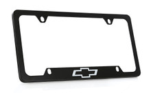 Chevrolet Logo Black Metal License Plate Frame Holder