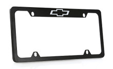 Chevrolet bowtie Logo Black Metal License Plate Frame Holder