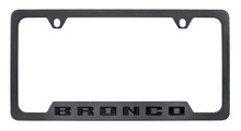 Ford Bronco Black Coated Zinc Metal License Plate Frame_ Black on Black Look