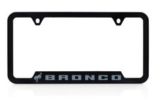 Bronco Logo UV Imprint Black Plastic License Plate Frame_ Area 51 Color Logo