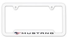 Mustang Horse Patriotic Theme UV Printed White Plastic License Frame_ Bold Font