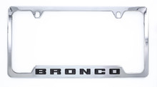 Ford Bronco Wordmark Chrome Plated Zinc Metal License Plate Frame