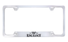 King Ranch 'Running  W' Chrome Plated Brass Metal License Plate Frame