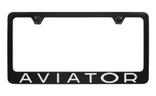 Lincoln Aviator Black Coated License Plate Frame_ Wide Bottom Frame Design
