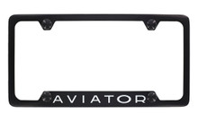 Lincoln Aviator Black Coated License Plate Frame_ 4 Holes Frame