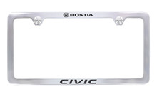 Honda Civic Logo Chrome Plated Zinc Thin Rim License Frame