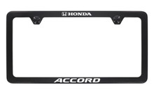 Honda Accord Logo Black Powder Coated Zinc Thin Rim License Frame