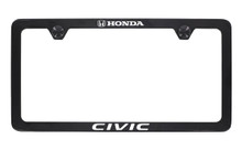 Honda Civic Logo Black Powder Coated Zinc Thin Rim License Frame