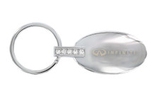 Infiniti Oval Shape Metal Crystal Key Chain with Laser Engraved Infiniti Logo