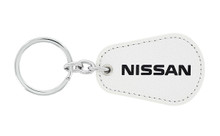 Nissan UV Printed Leather Key Chain_ Pear Shape White Leather