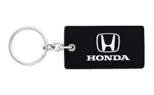 Honda UV Printed Leather Key Chain_ Rectangular Shape Black Leather