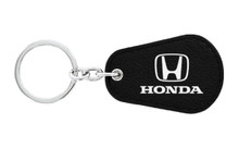 Honda UV Printed Leather Key Chain_ Pear Shape Black Leather