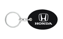 Honda UV Printed Leather Key Chain_ Oval Shape Black Leather