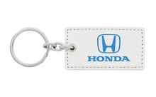 Honda UV Printed Leather Key Chain_ Rectangular Shape White Leather